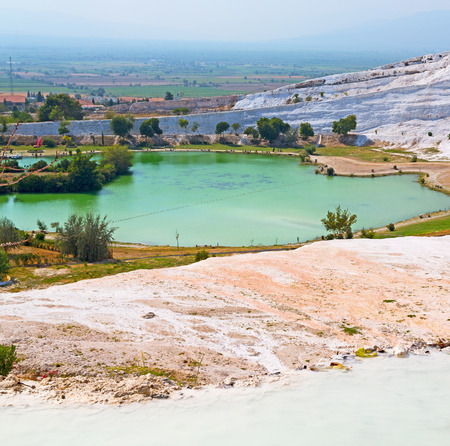abstract in   pamukkale turkey asia the old calcium bath and travertine waterの写真素材