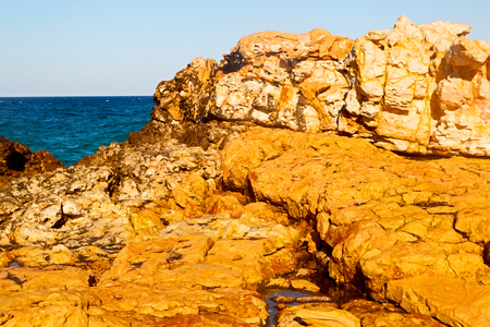 relax near sky in oman coastline sea ocean  gulf rock and beachの写真素材