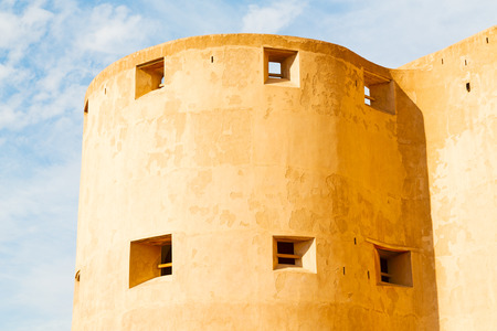 fort battlesment sky and    star brick in oman   muscat the old defensiveのeditorial素材