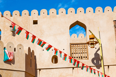 fort battlesment sky and    star brick in oman   muscat the old defensiveのeditorial素材