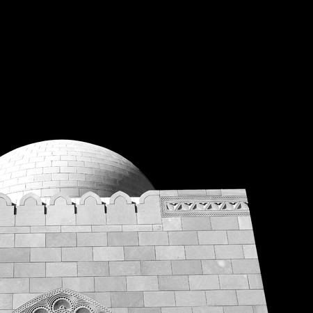 minaret and religion in clear sky in oman muscat the old mosqueのeditorial素材