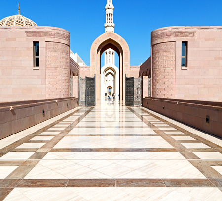 minaret and religion in clear sky in oman muscat the old mosqueのeditorial素材