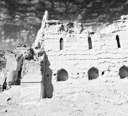 arch village house and  cloudy sky in   oman the old abandonedの写真素材