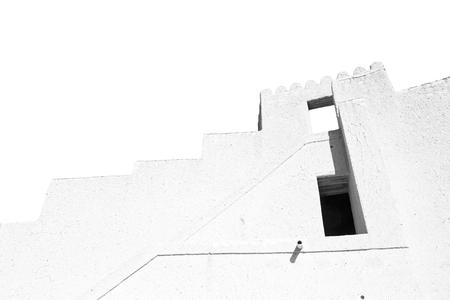 fort battlesment sky and    star brick in oman   muscat the old defensiveのeditorial素材
