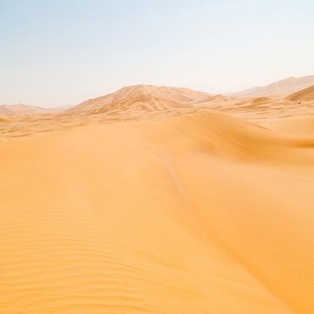 the empty quarter  and outdoor  sand  dune in oman old desert rub al khaliの写真素材