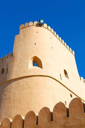 fort battlesment sky and    star brick in oman   muscat the old defensiveのeditorial素材
