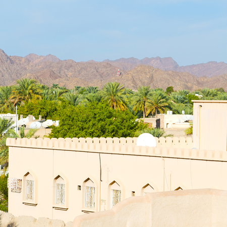 fort battlesment sky and    star brick in oman   muscat the old defensiveのeditorial素材