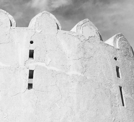 fort battlesment sky and    star brick in oman   muscat the old defensiveのeditorial素材