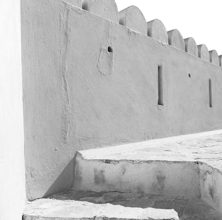 fort battlesment sky and    star brick in oman   muscat the old defensiveのeditorial素材
