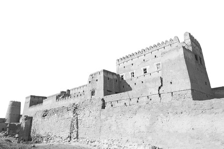 fort battlesment sky and    star brick in oman   muscat the old defensive