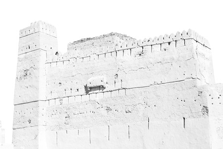 fort battlesment sky and    star brick in oman   muscat the old defensiveのeditorial素材