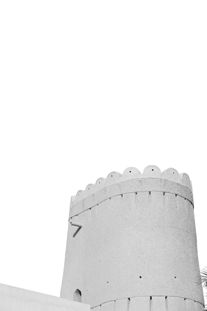 fort battlesment sky and    star brick in oman   muscat the old defensive