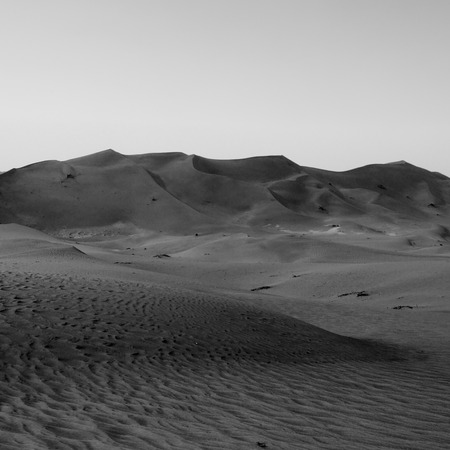 the empty quarter  and outdoor  sand  dune in oman old desert rub al khaliの写真素材