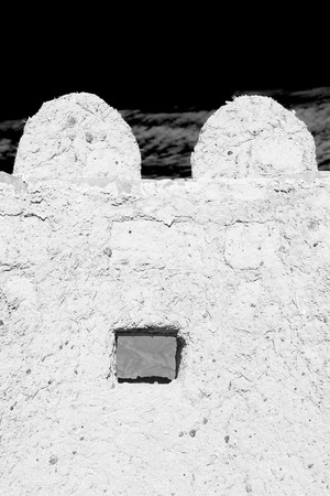 fort battlesment sky and    star brick in oman   muscat the old defensive