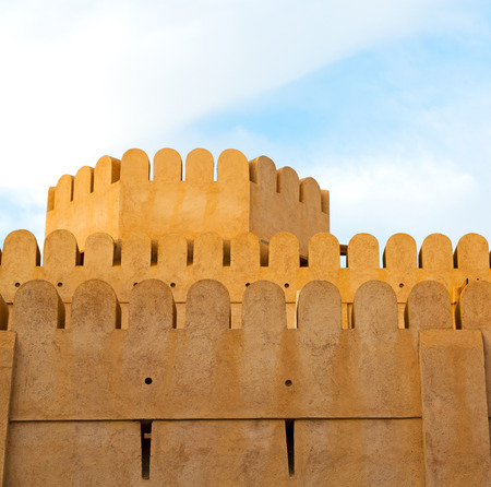fort battlesment sky and    star brick in oman   muscat the old defensiveの写真素材