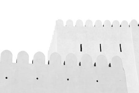 fort battlesment sky and    star brick in oman   muscat the old defensiveの写真素材