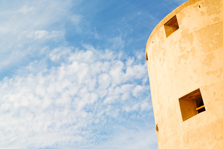 fort battlesment sky and    star brick in oman   muscat the old defensiveのeditorial素材