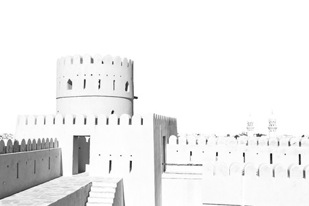 fort battlesment sky and    star brick in oman   muscat the old defensiveのeditorial素材