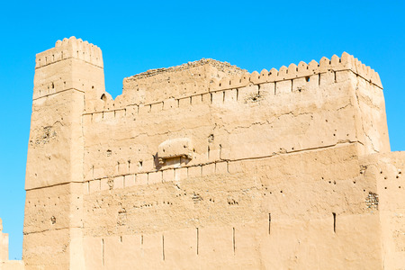 fort battlesment sky and    star brick in oman   muscat the old defensiveのeditorial素材