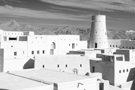 fort battlesment sky and    star brick in oman   muscat the old defensiveのeditorial素材