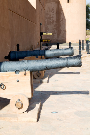 castle and cannon near the wall in oman muscat the oldの写真素材