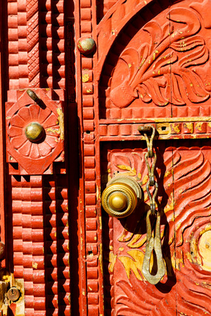 in oman antique door entrance and      decorative handle for backgroundの写真素材