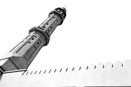 minaret and religion in clear sky in oman muscat the old mosqueの写真素材
