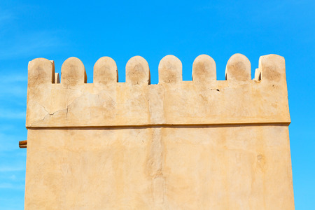 fort battlesment sky and    star brick in oman   muscat the old defensive