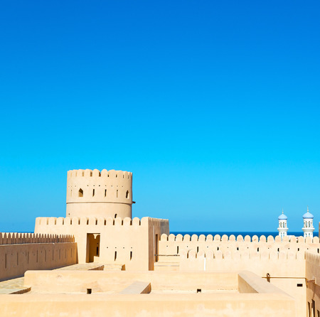 fort battlesment sky and    star brick in oman   muscat the old defensive