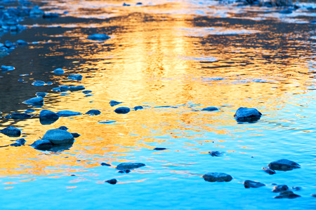 blurred in morocco africa the   sunlight of sunset   a lake near  desertの写真素材