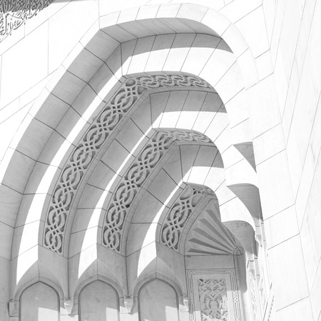 in oman the wall of big muscat mosque abstract background and antique