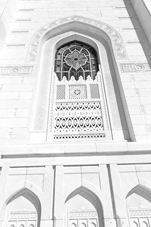 in oman the wall of big muscat mosque abstract background and antiqueの写真素材