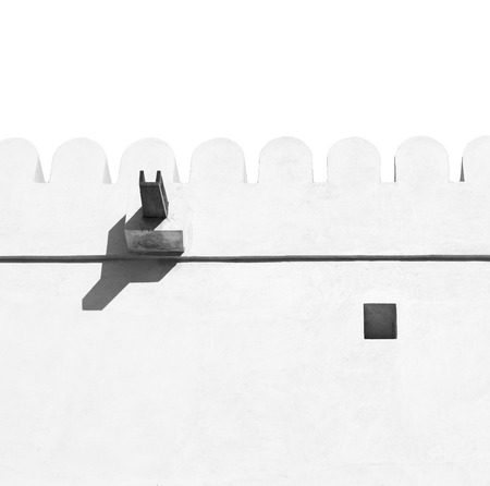 fort battlesment sky and    star brick in oman   muscat the old defensiveの写真素材