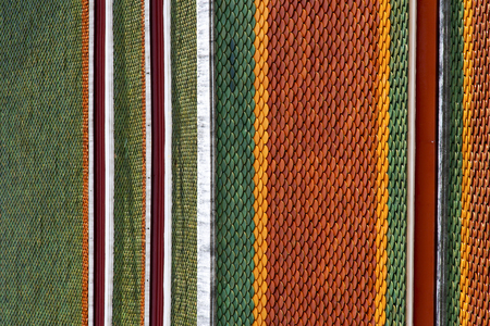 thailand abstract cross colors roof wat  palaces in the temple  bangkok  asiaの写真素材