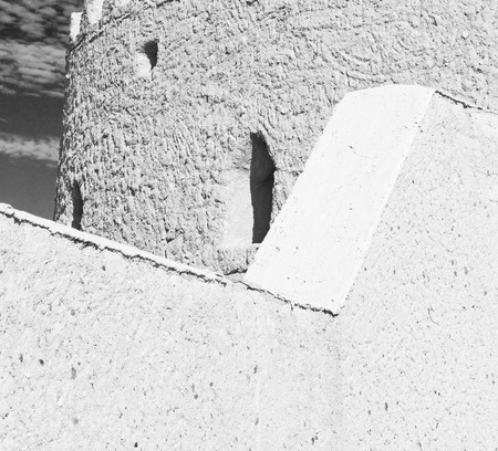 fort battlesment sky and    star brick in oman   muscat the old defensiveのeditorial素材