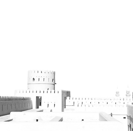 fort battlesment sky and    star brick in oman   muscat the old defensiveのeditorial素材