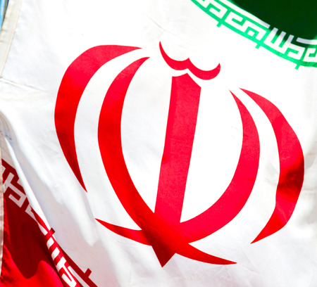in iran blur  iranian waving flag  the blue sky and windの写真素材