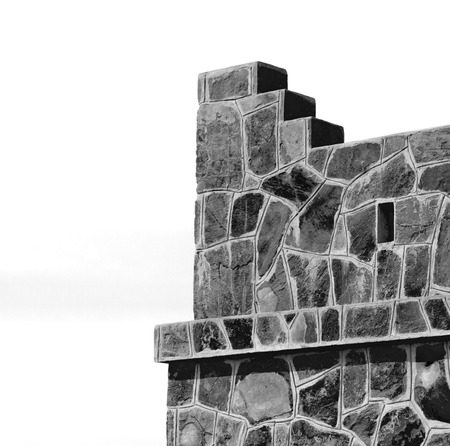 fort  battlesment sky and    star brick in oman    muscat the old defensiveの写真素材