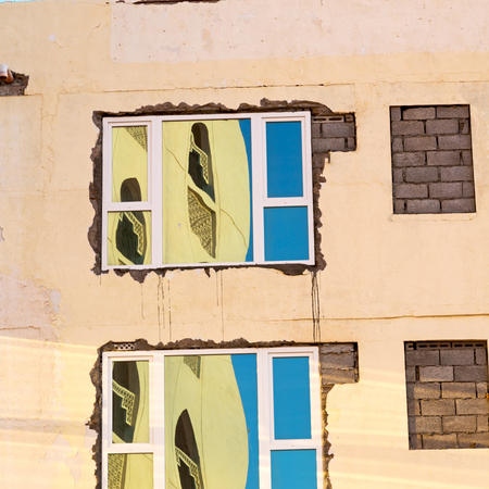 in oman new house brick building    the city backgroun skyの写真素材