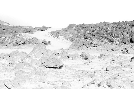 gorge and canyon the deep cloudy sky    in oman the old   mountainの写真素材