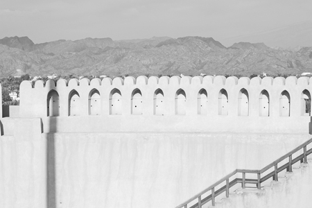fort battlesment sky and    star brick in oman   muscat the old defensiveのeditorial素材