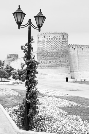 in iran shiraz the old castle   city defensive architecture near a gardenのeditorial素材