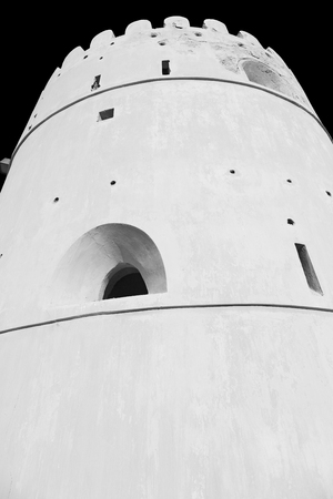 fort battlesment sky and    star brick in oman muscat the old defensive