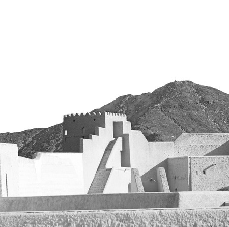 fort battlesment sky and    star brick in oman   muscat the old defensiveのeditorial素材
