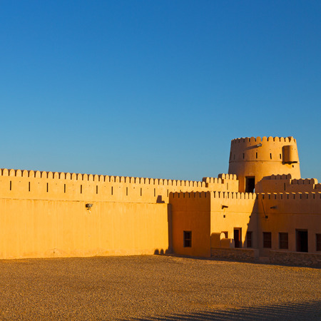 fort battlesment sky and    star brick in oman   muscat the old defensiveのeditorial素材