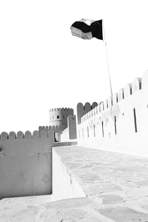 fort battlesment sky and    star brick in oman   muscat the old defensive
