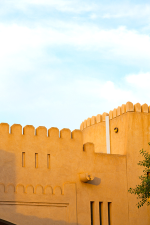 fort battlesment sky and    star brick in oman   muscat the old defensiveのeditorial素材