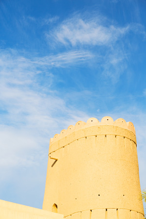 fort battlesment sky and    star brick in oman   muscat the old defensiveのeditorial素材