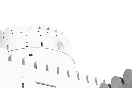 fort battlesment sky and    star brick in oman   muscat the old defensiveのeditorial素材