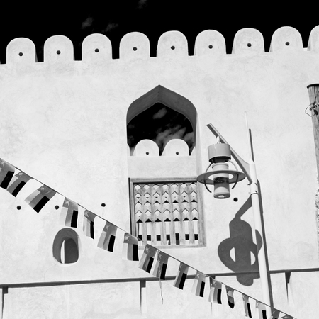 fort battlesment sky and    star brick in oman   muscat the old defensiveのeditorial素材